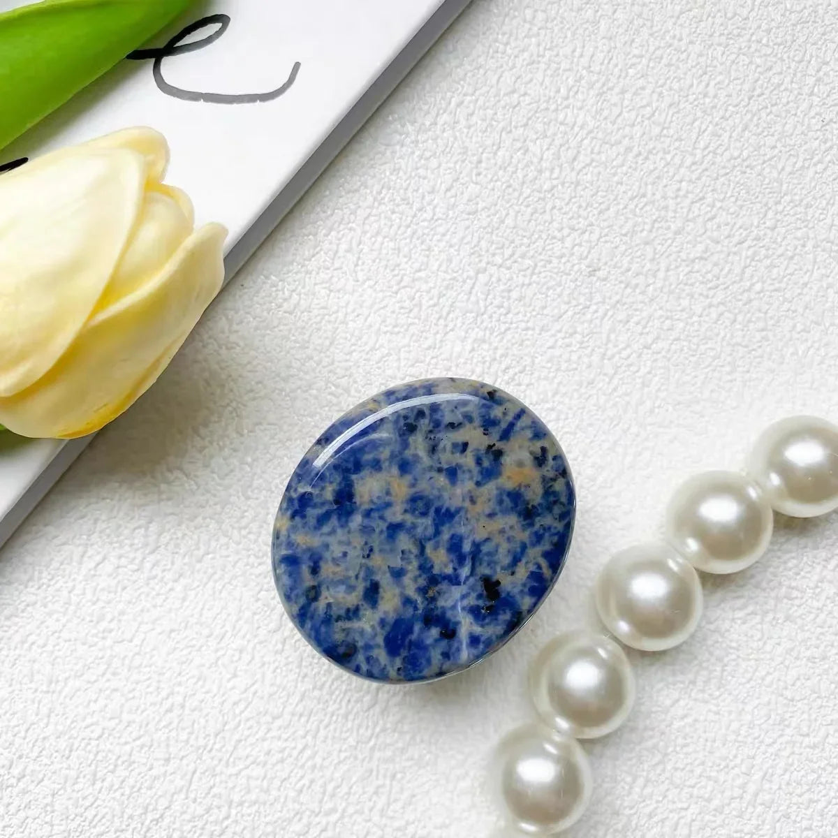 Natural stone shaped mobile phone finger grip holder 14