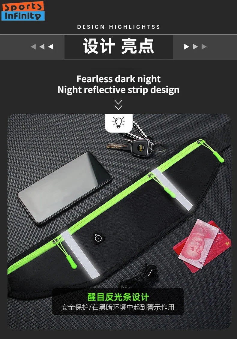Outdoor fitness sports bag suitable for men and women waterproof invisible belt bag 5