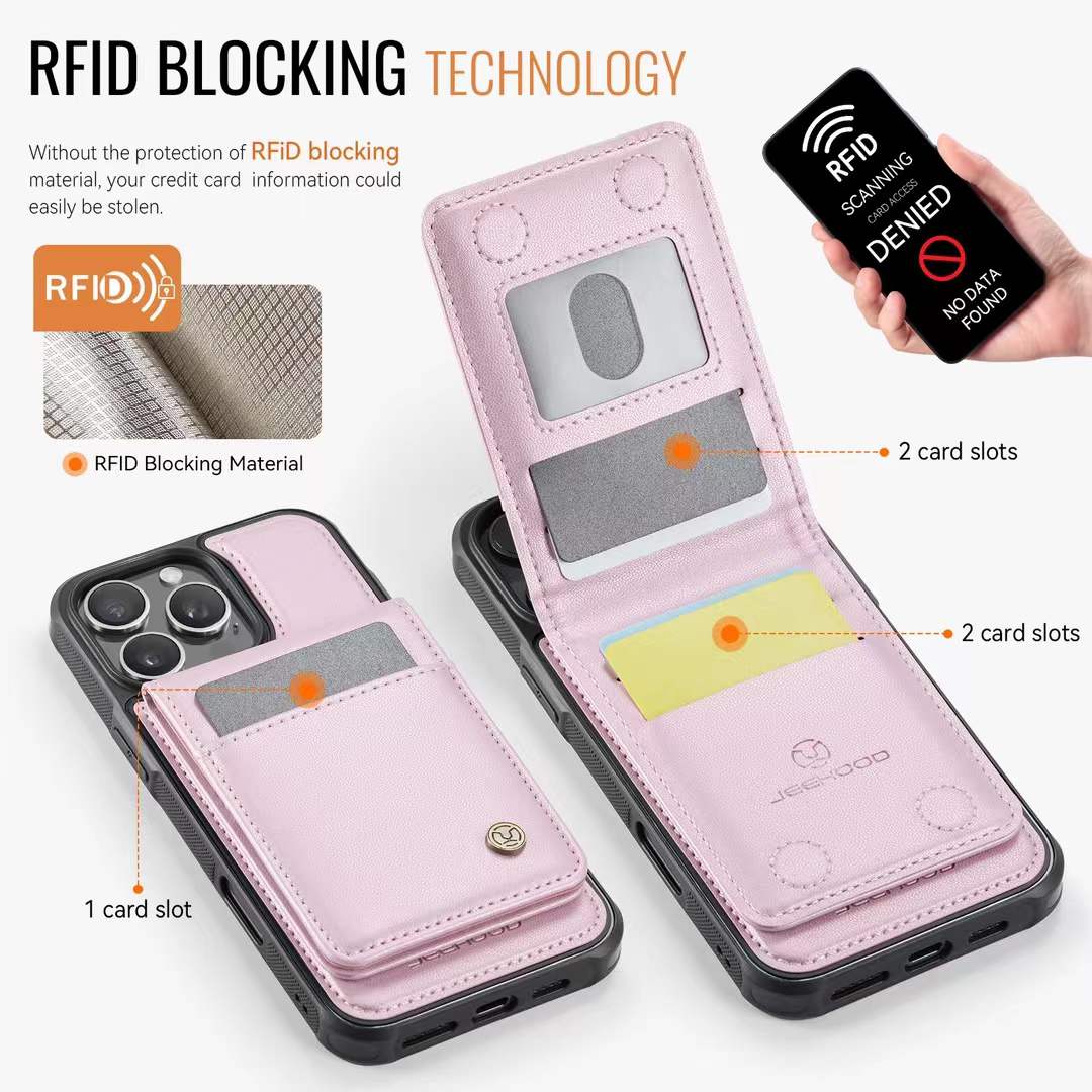 Pink Magnetic Phone Case Card Holder Set