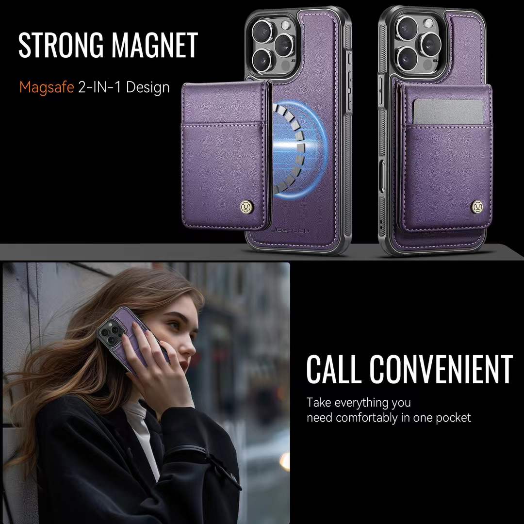 Purple Magnetic Phone Case Card Holder Set