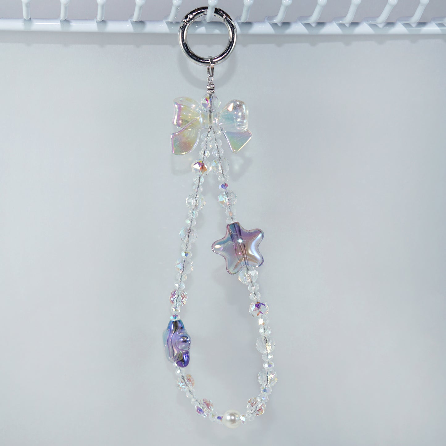 Star crystal mobile phone chain
