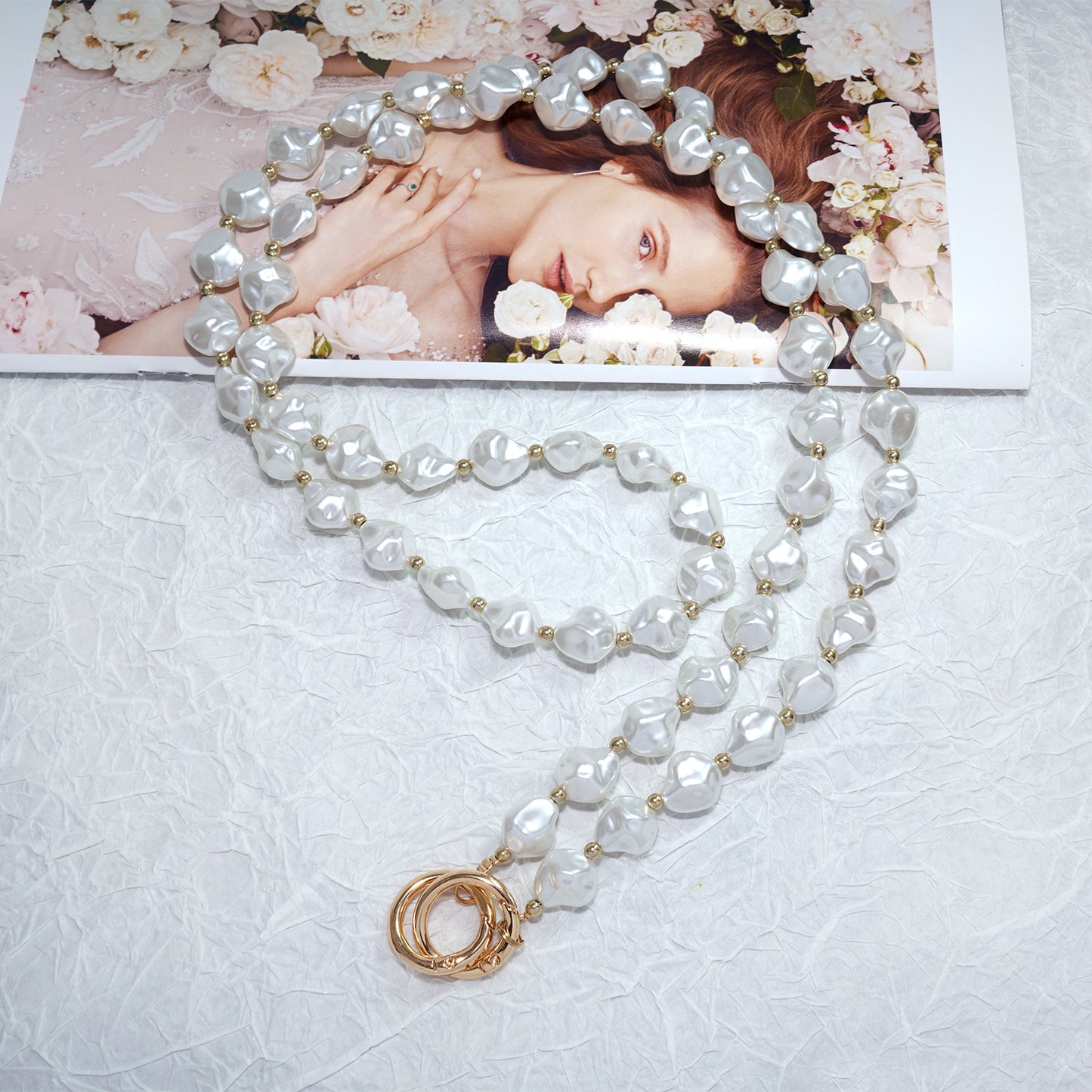 Stone Pearl Crossbody Phone Chain