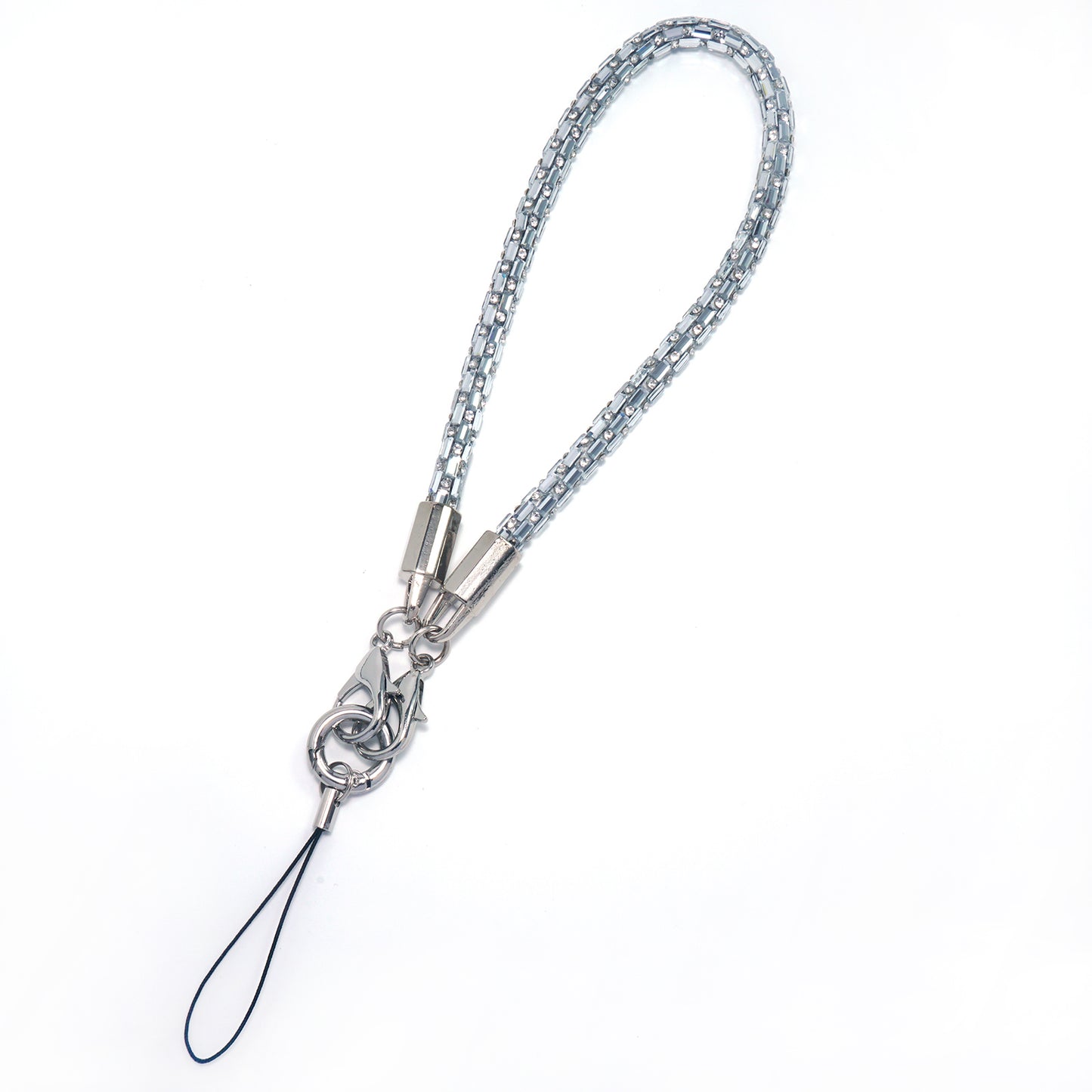 White Square Crystal Phone Chain 1