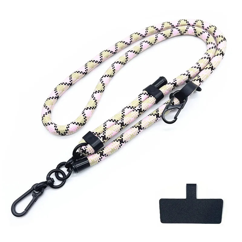 White diamond pattern mobile phone strap