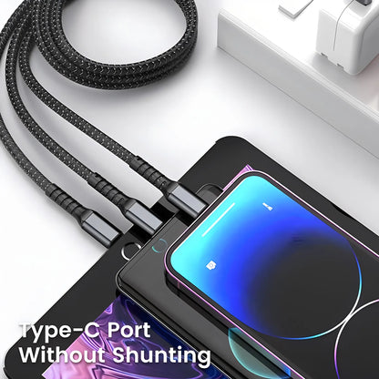 3 in 100W 5A Fast Charging USB to Type-C Micro Fast Charger Cable 3