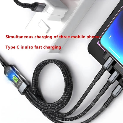 3 in 100W 5A Fast Charging USB to Type-C Micro Fast Charger Cable 5
