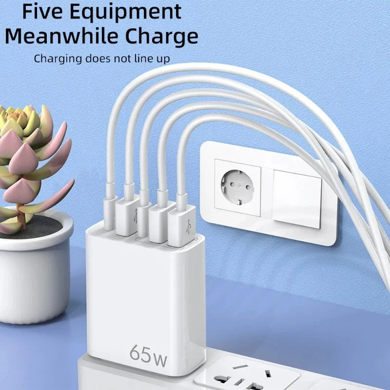 65W USB Fast Charging Type C PD Charger Fast Charger Phone Power Adapter EU/US/UK Plug 6