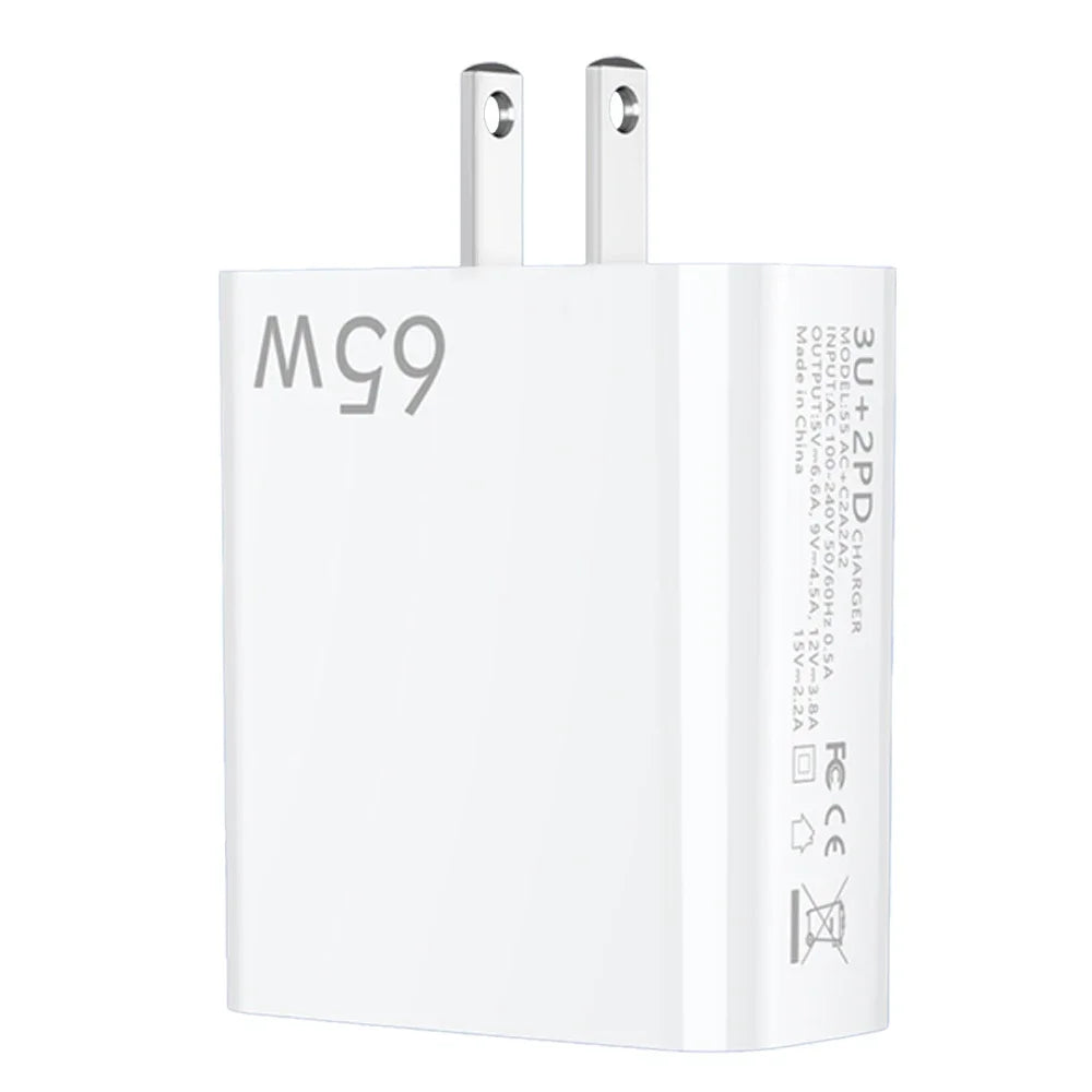 65W USB Fast Charging Type C PD Charger Fast Charger Phone Power Adapter EU/US/UK Plug 8