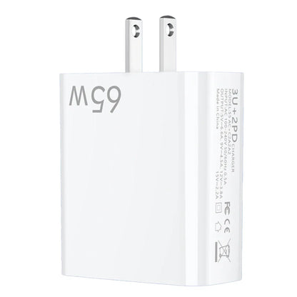 65W USB Fast Charging Type C PD Charger Fast Charger Phone Power Adapter EU/US/UK Plug 8