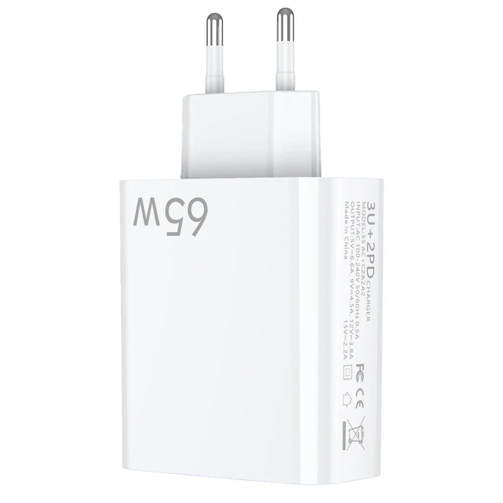 65W USB Fast Charging Type C PD Charger Fast Charger Phone Power Adapter EU/US/UK Plug 7