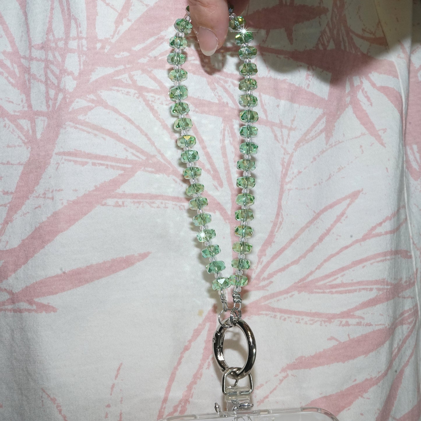 Green Wheel Beaded Phone Strap