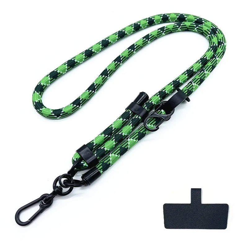 Green diamond pattern mobile phone strap