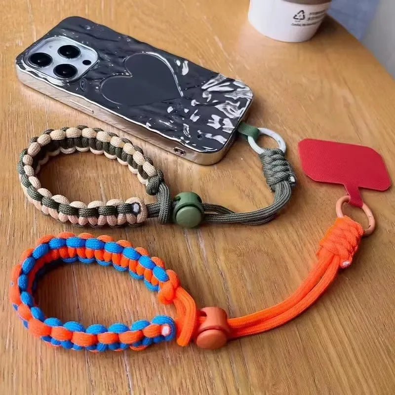 Hand-woven adjustable universal mobile phone lanyard wristband convenient and safe anti-drop rope is a good gift