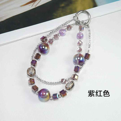 Purple Starry Crystal Mobile Phone Chain