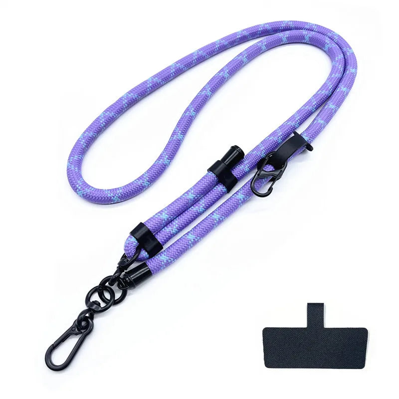 Purple diamond pattern mobile phone strap