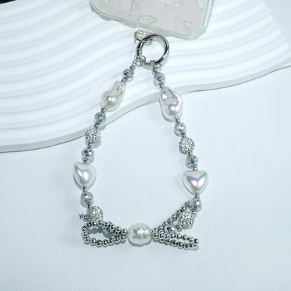 Simple Love Crystal Phone Chain1