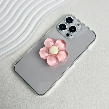 Transparent resin candy color flower mobile phone holder foldable holder 10