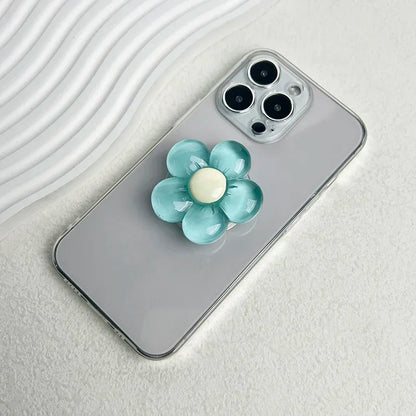 Transparent resin candy color flower mobile phone holder foldable holder 7