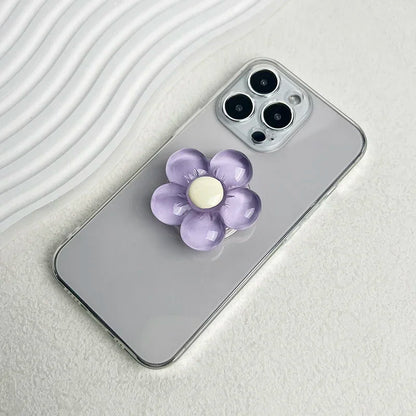 Transparent resin candy color flower mobile phone holder foldable holder 8