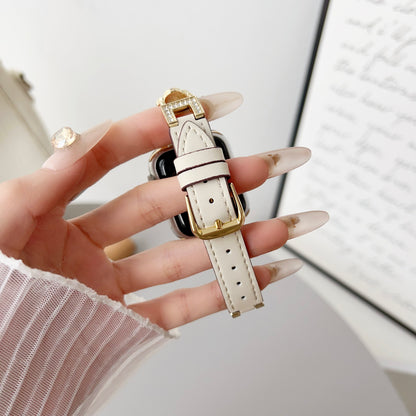 White Four-leaf clover with plain leather strap 3