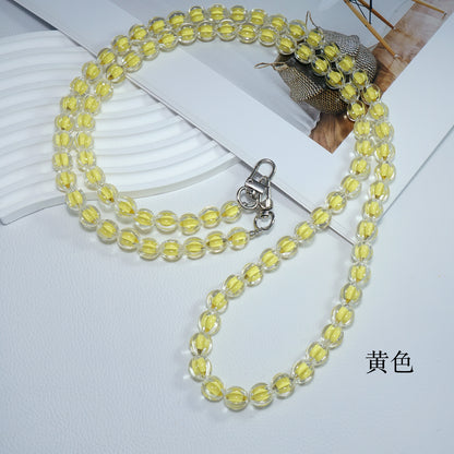 yellow Crystal Beaded Crossbody Phone Strap